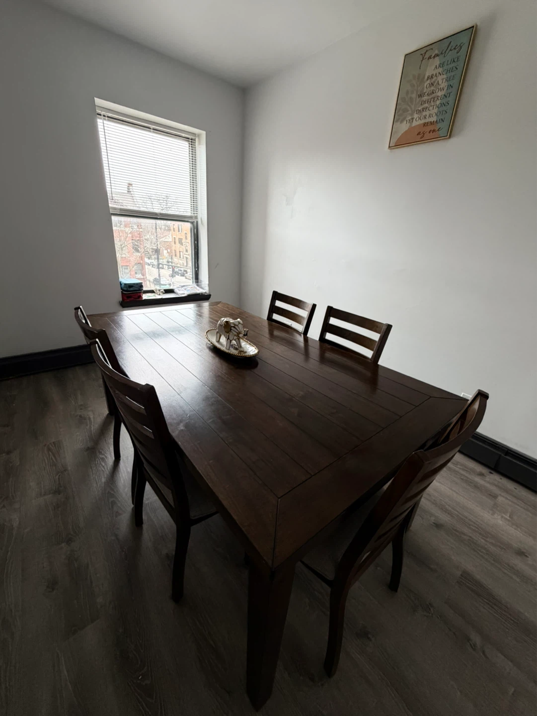 Dark Wood Dining Table with 6 Chairs - photo 2