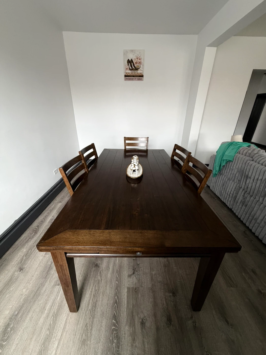 Dark Wood Dining Table with 6 Chairs