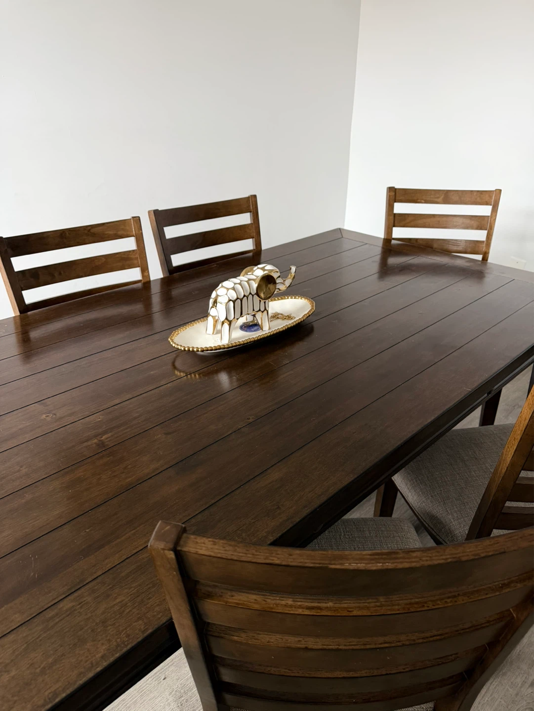 Dark Wood Dining Table with 6 Chairs - photo 3