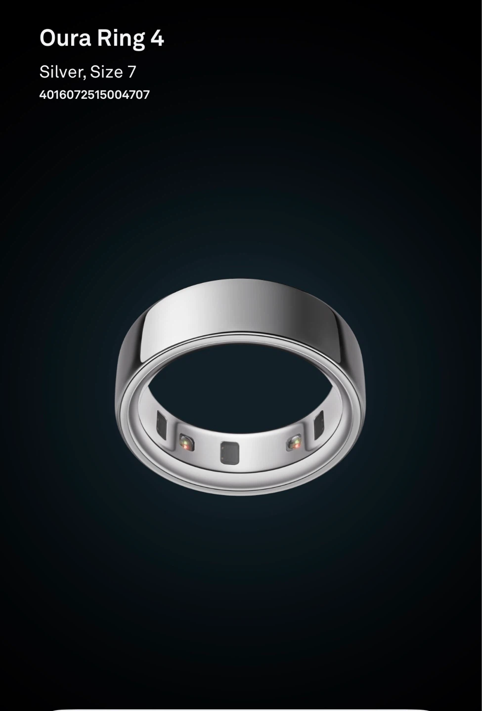 Oura Ring 4 - Silver, Size 7