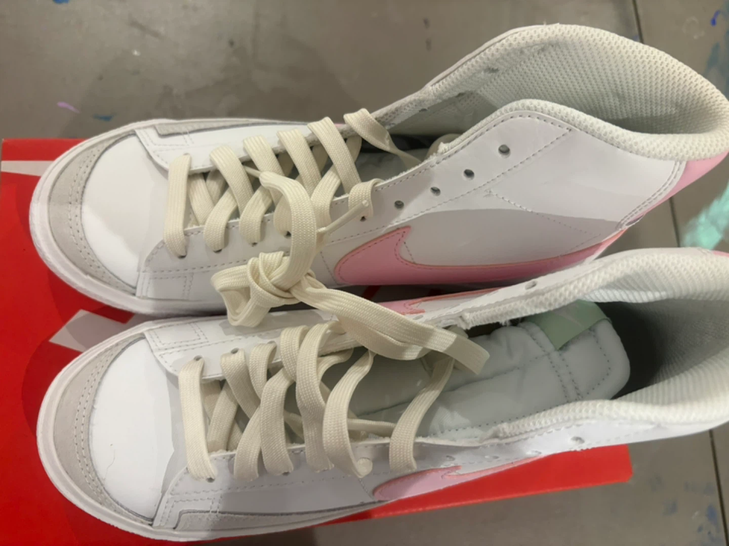 Nike Blazer Mid '77 (GS) Shoes - White/Pink Foam - Size 5Y - photo 2