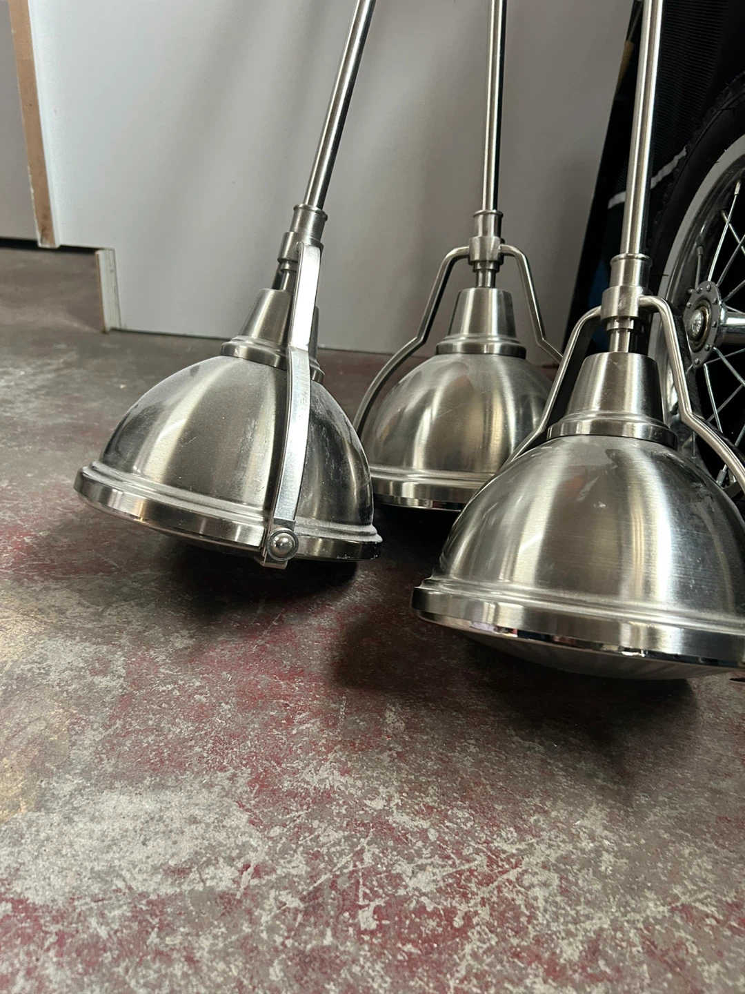 Set of 3 Silver Pendant Lights