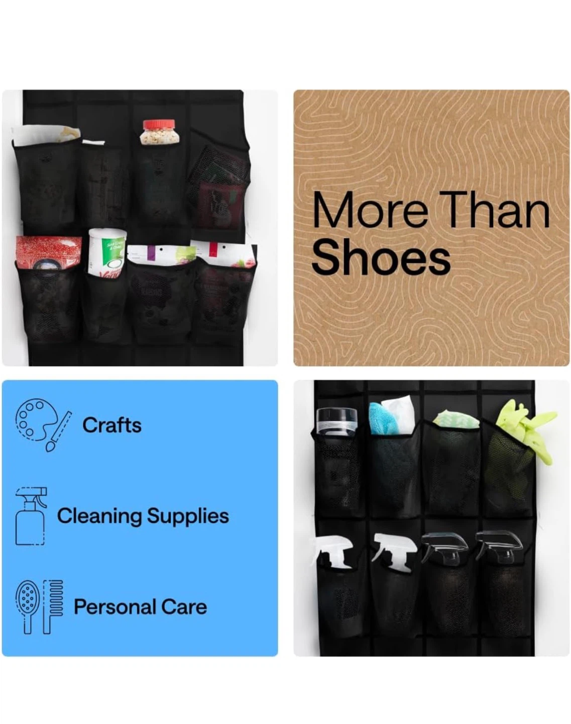 Gorilla Grip Black Over-the-Door Shoe Organizer with 24 Pockets - photo 4