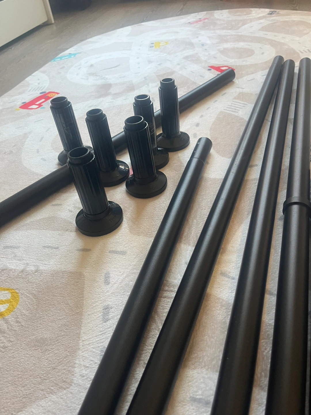 Tension curtain rods