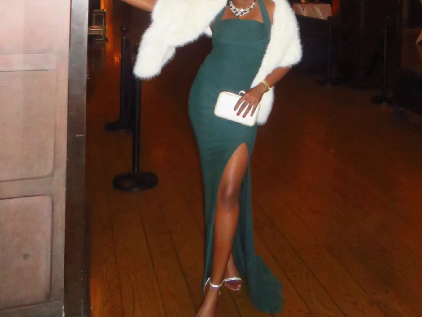 Windsor emerald green halter slit dress-S - photo 2