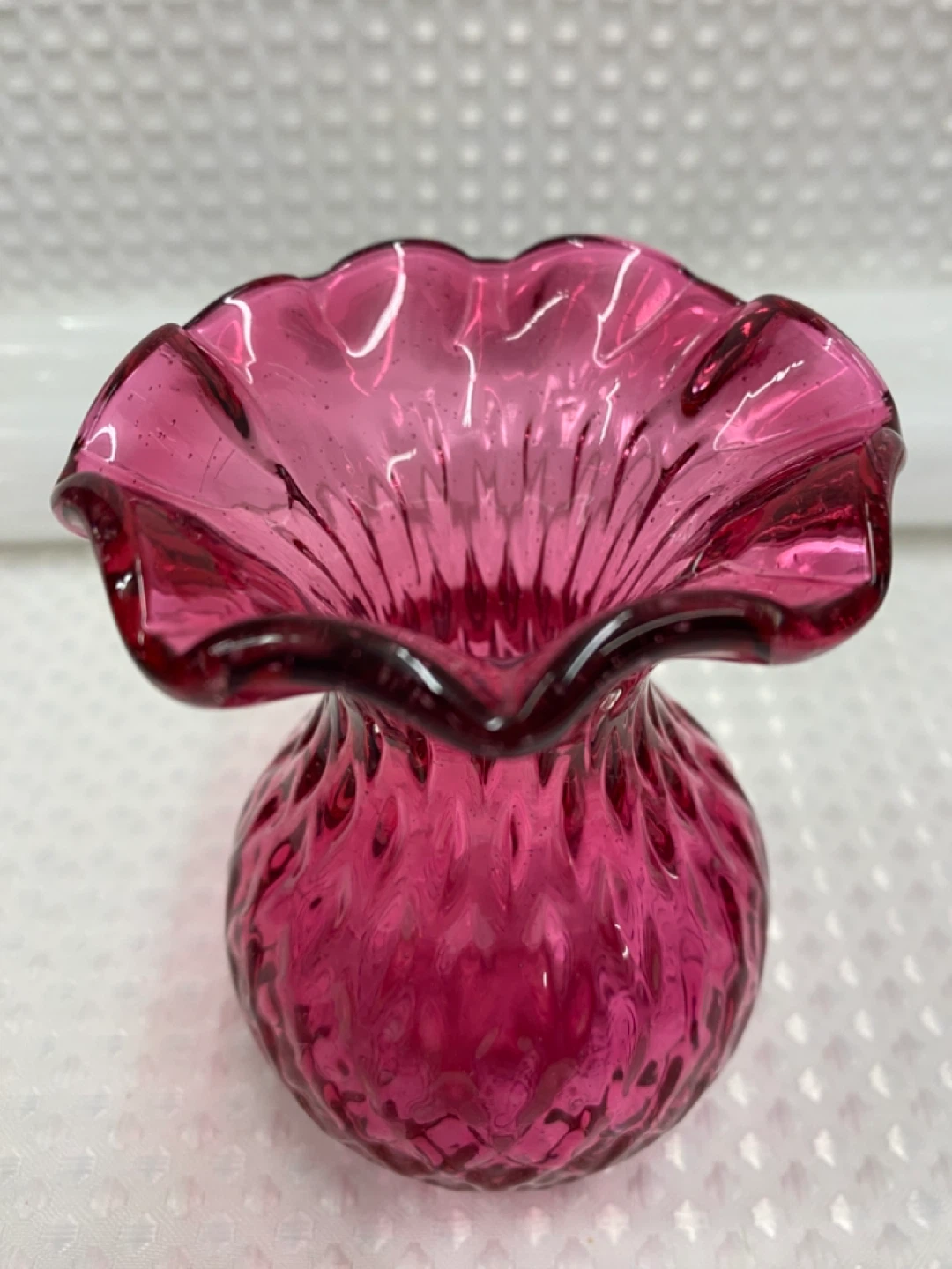 Cranberry Glass Bud Vase - photo 2
