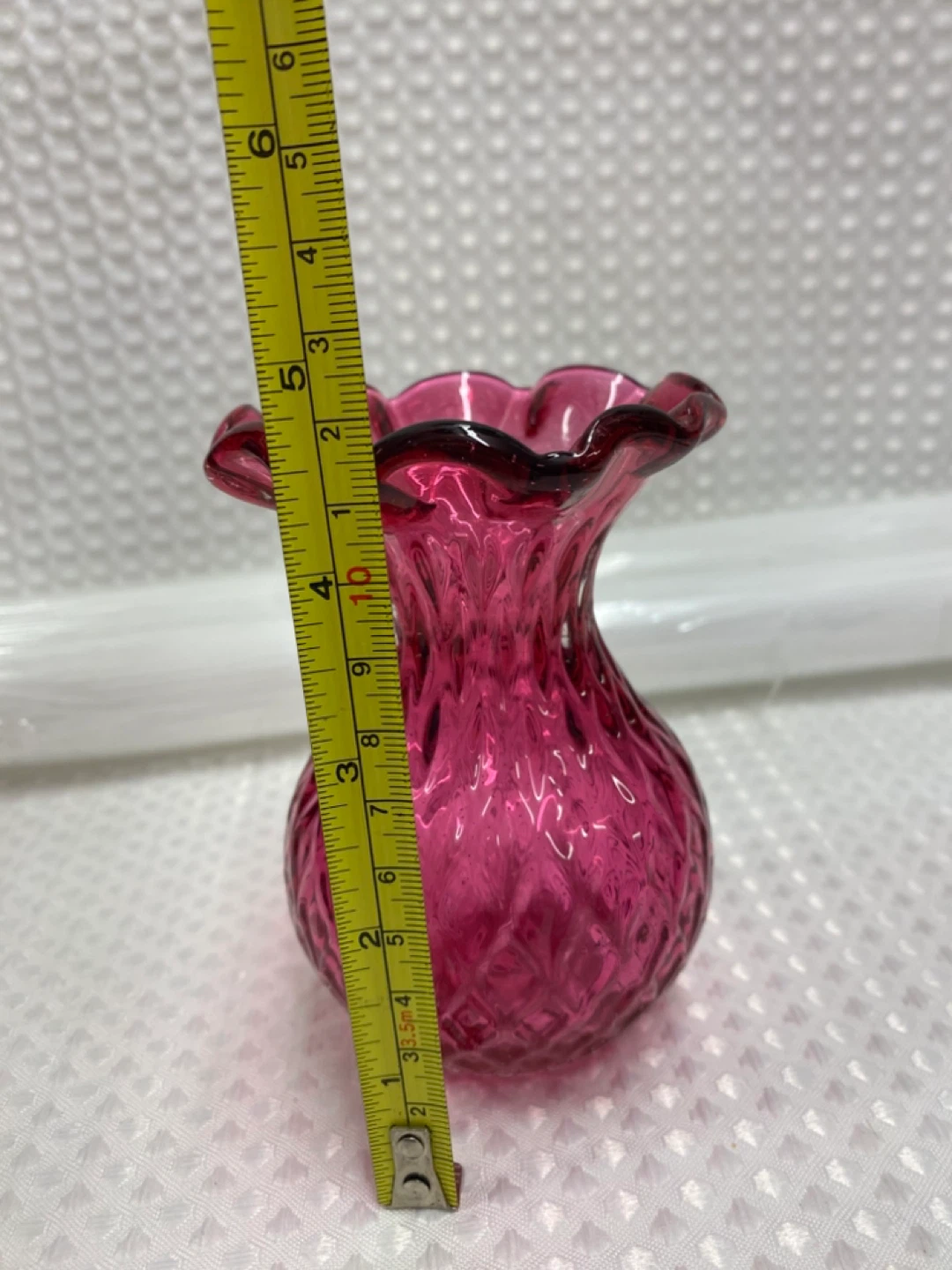 Cranberry Glass Bud Vase