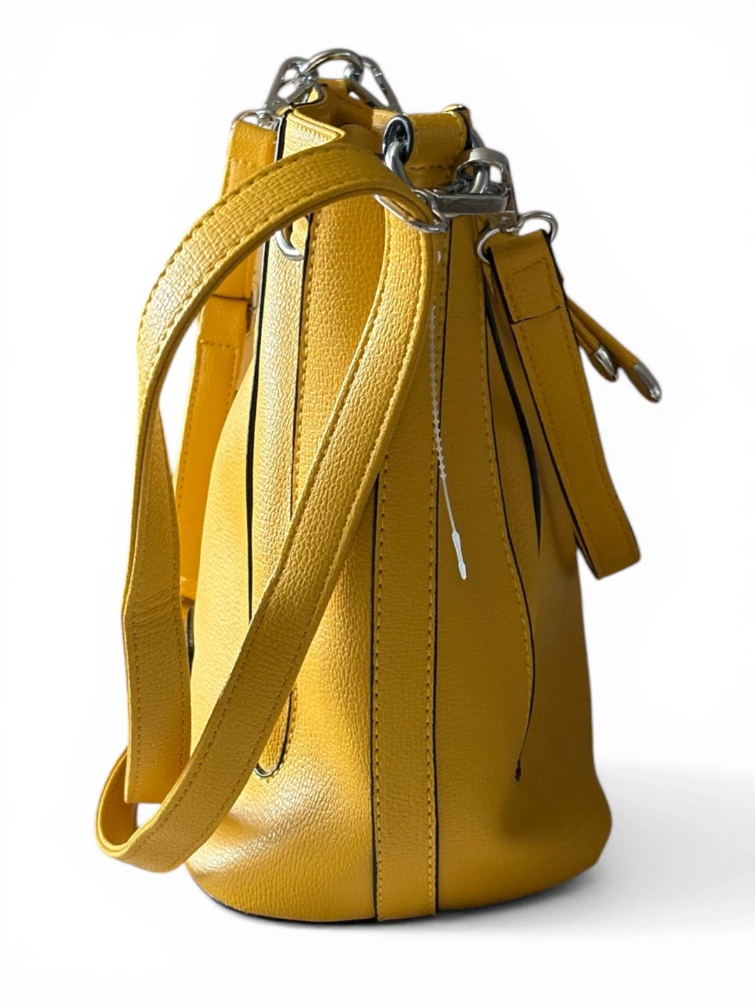 Melie Bianco Yellow Italian Leather Bucket Bag - photo 2