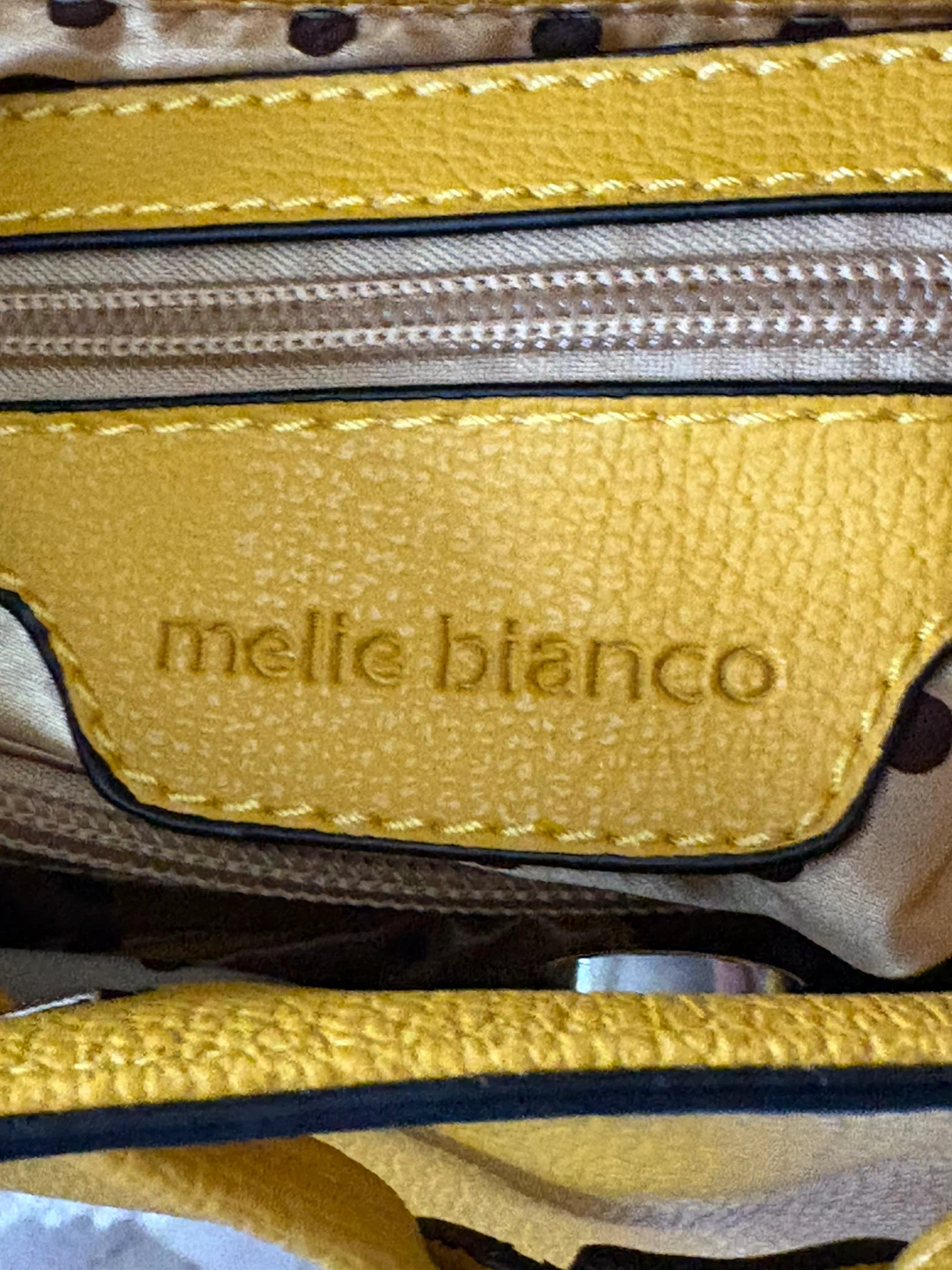 Melie Bianco Yellow Italian Leather Bucket Bag - photo 4