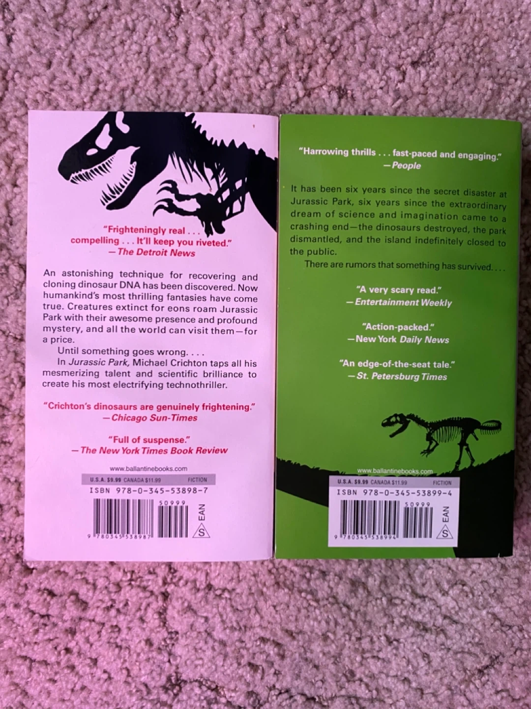 Michael Crichton Jurassic Park & The Lost World Novels - photo 2