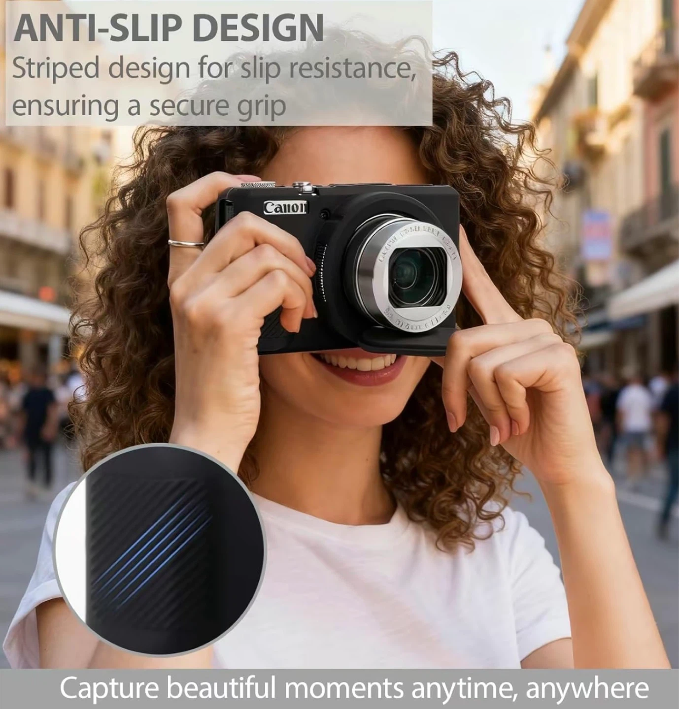Black Silicone Case and Screen Protector for Canon G7X Mark III - photo 2