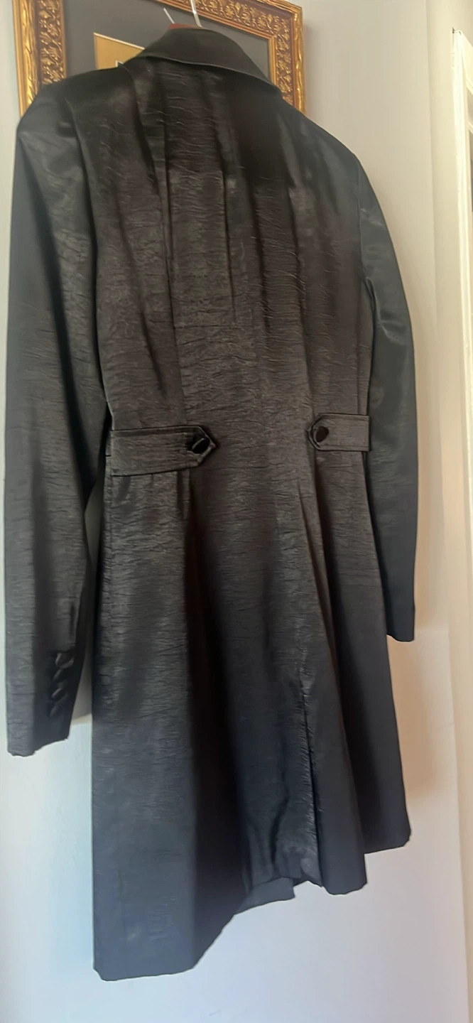 Black Button-Front Trench Coat - photo 2