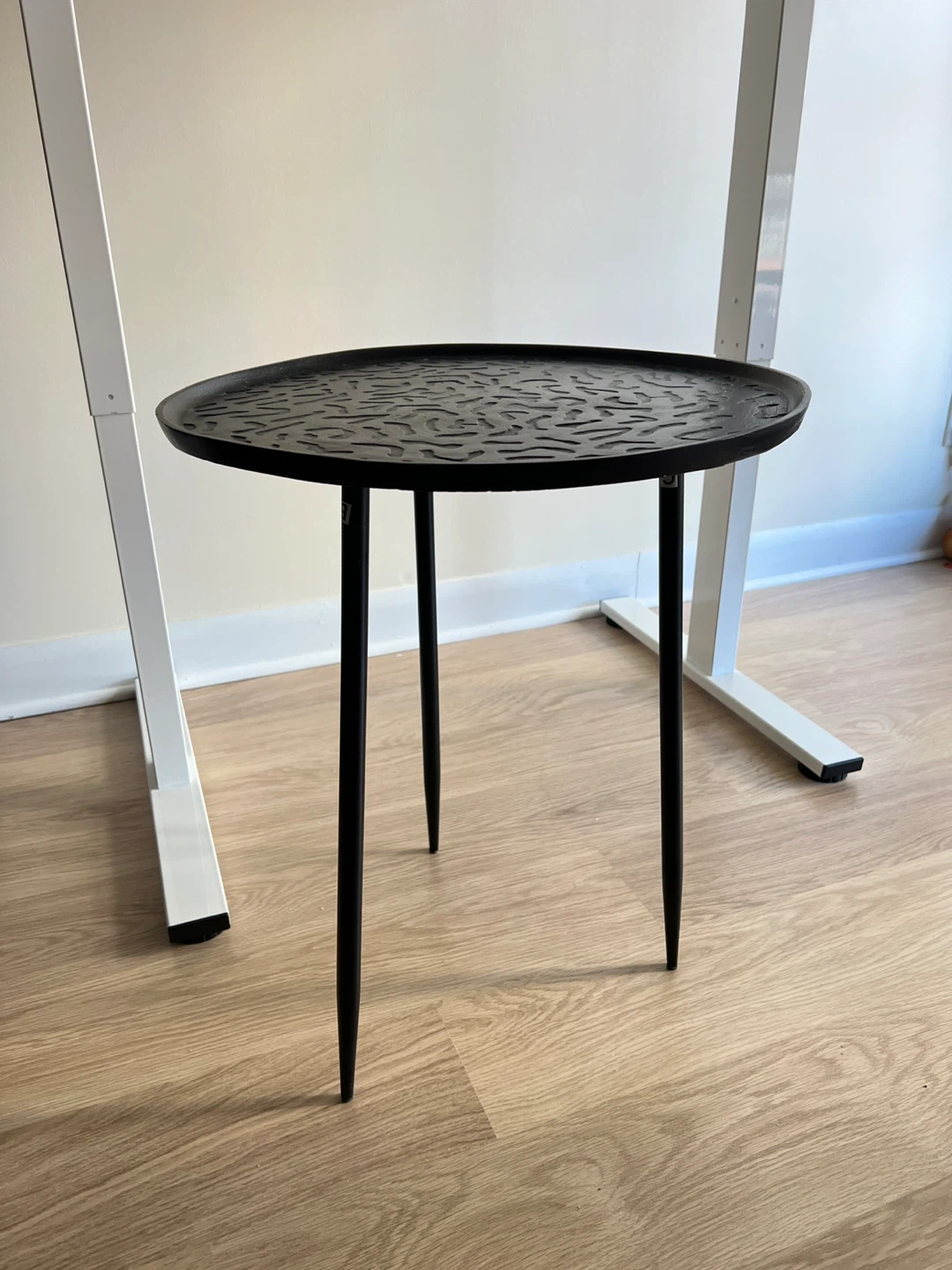 Black metal side table
