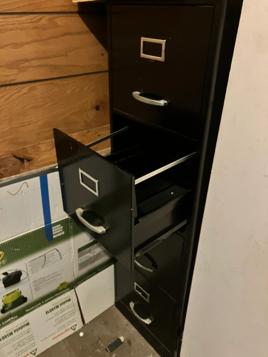 Black 4-Drawer Metal Filing Cabinet