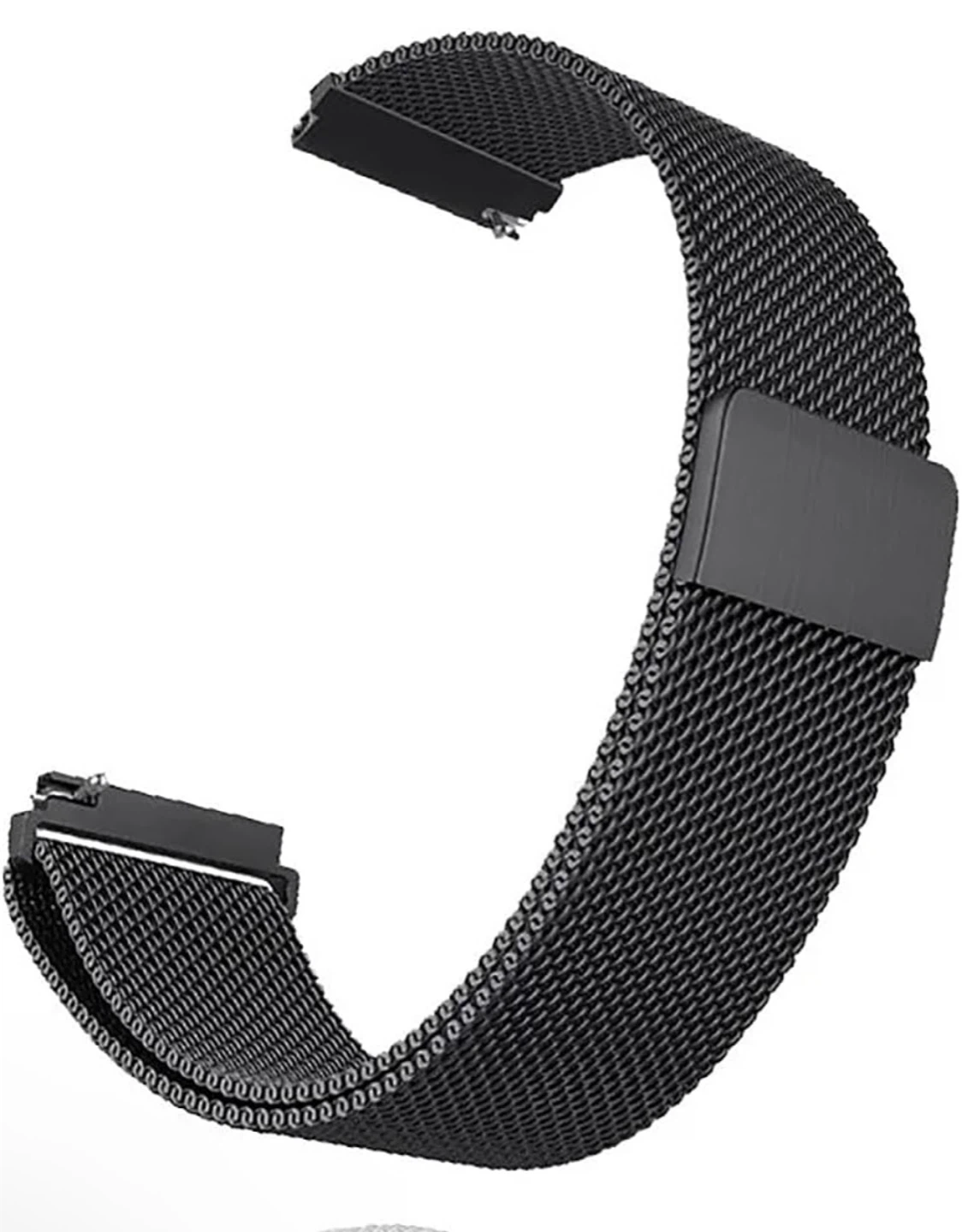 Black Stainless Steel Mesh Watch Band - 18mm - photo 2
