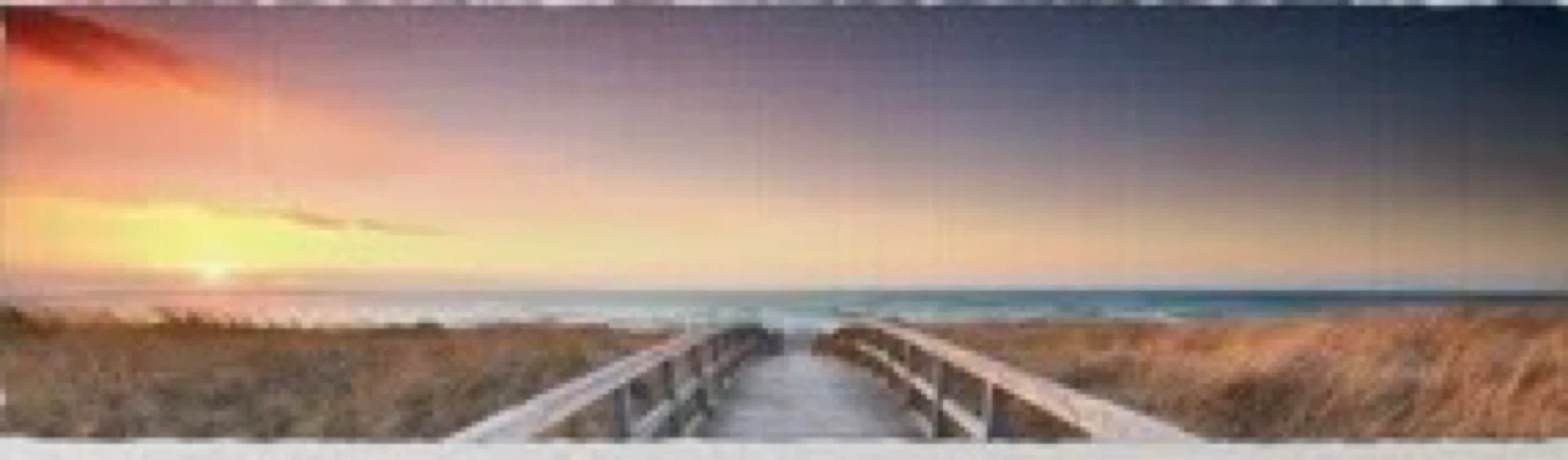 Framed Landscape Artwork - Beach Boardwalk Sunset - photo 2