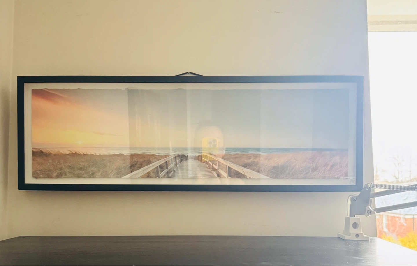 Framed Landscape Artwork - Beach Boardwalk Sunset