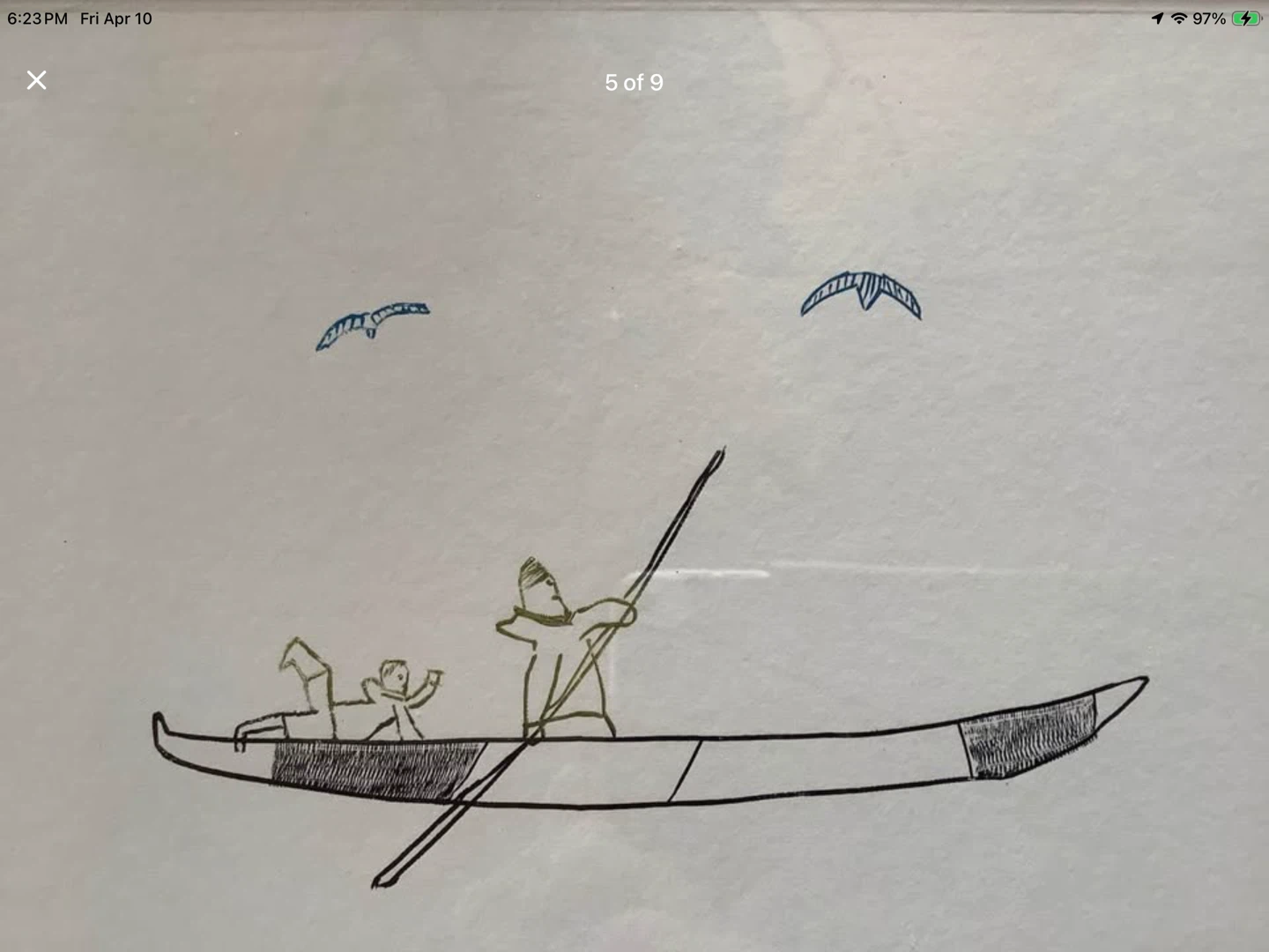 Vtg Ltd Edition Print “Kayak Man” by Inuk Artist Pauta Saila RCA - photo 5