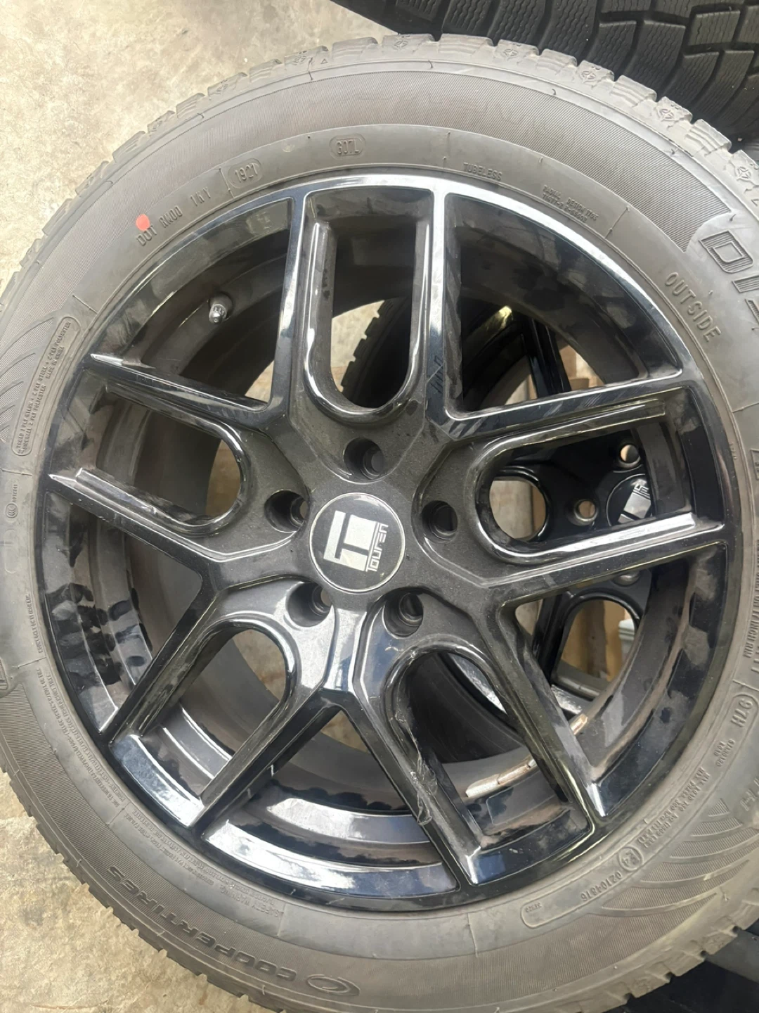 Black Alloy Wheels with Cooper Tires