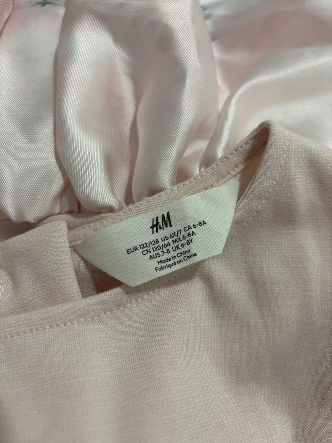 H&M Girls Dress Size 6-8 Pink Winter Animal Print - photo 3