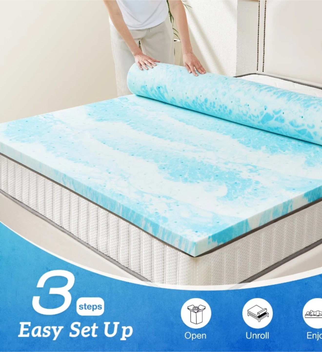3 inch Full size Memory Foam Mattress Topper - photo 4