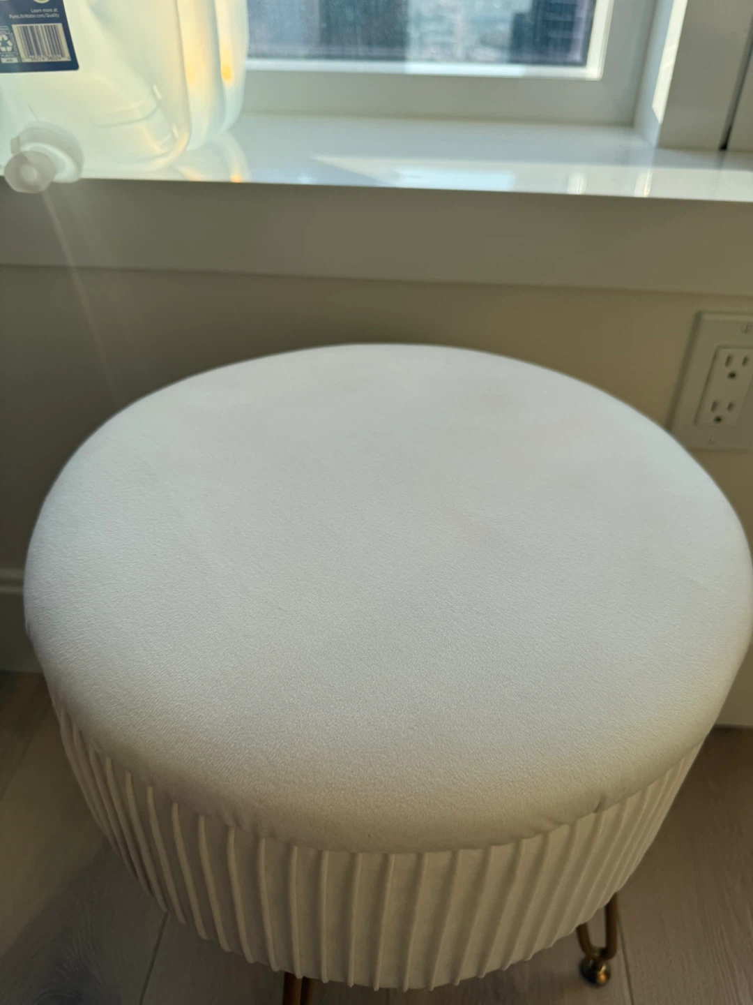 LUE BONA Velvet Vanity Stool - Beige - photo 4