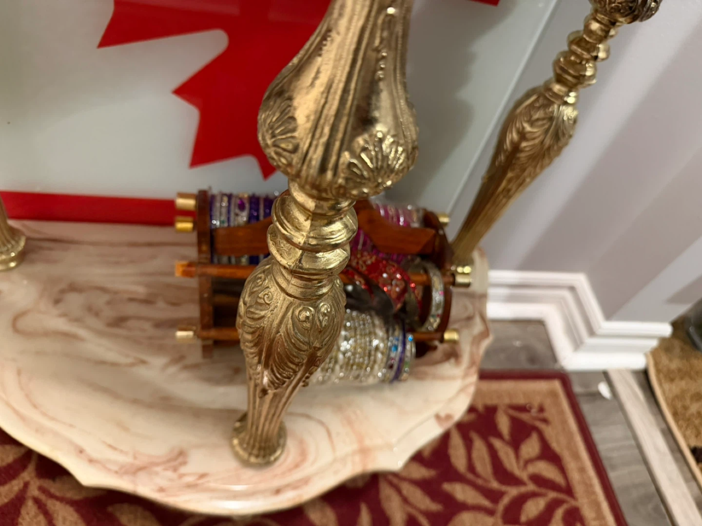 Ornate Console Table with Marble Top and Gold Accents - photo 5