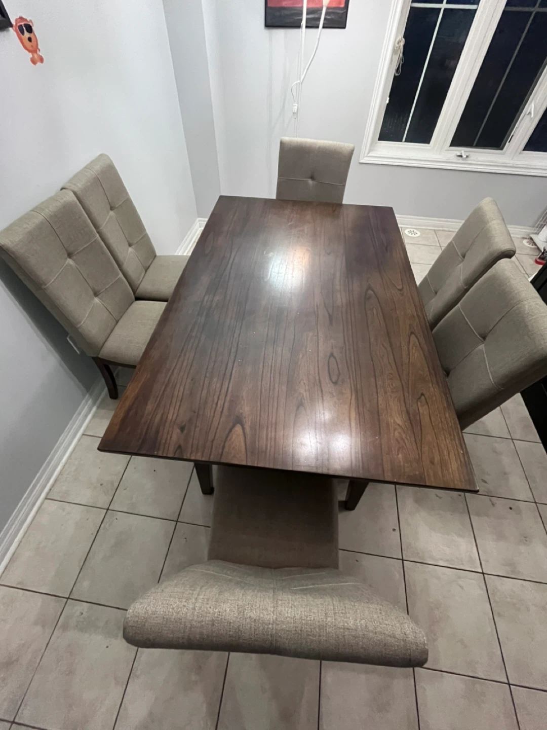 Dining Table with 6 cushioned Chairs Set - photo 2