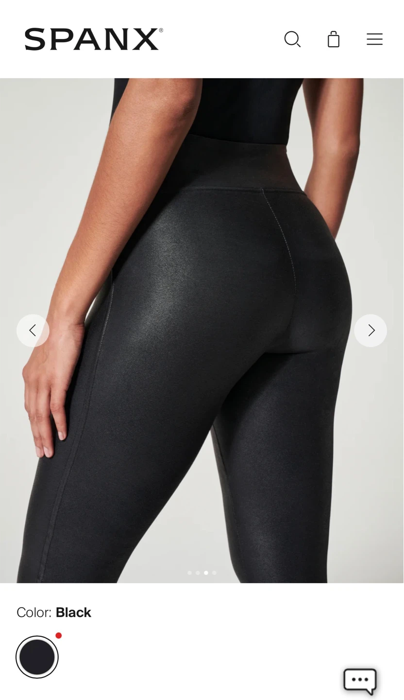 SPANX Faux Leather Leggings - Black - L - photo 4