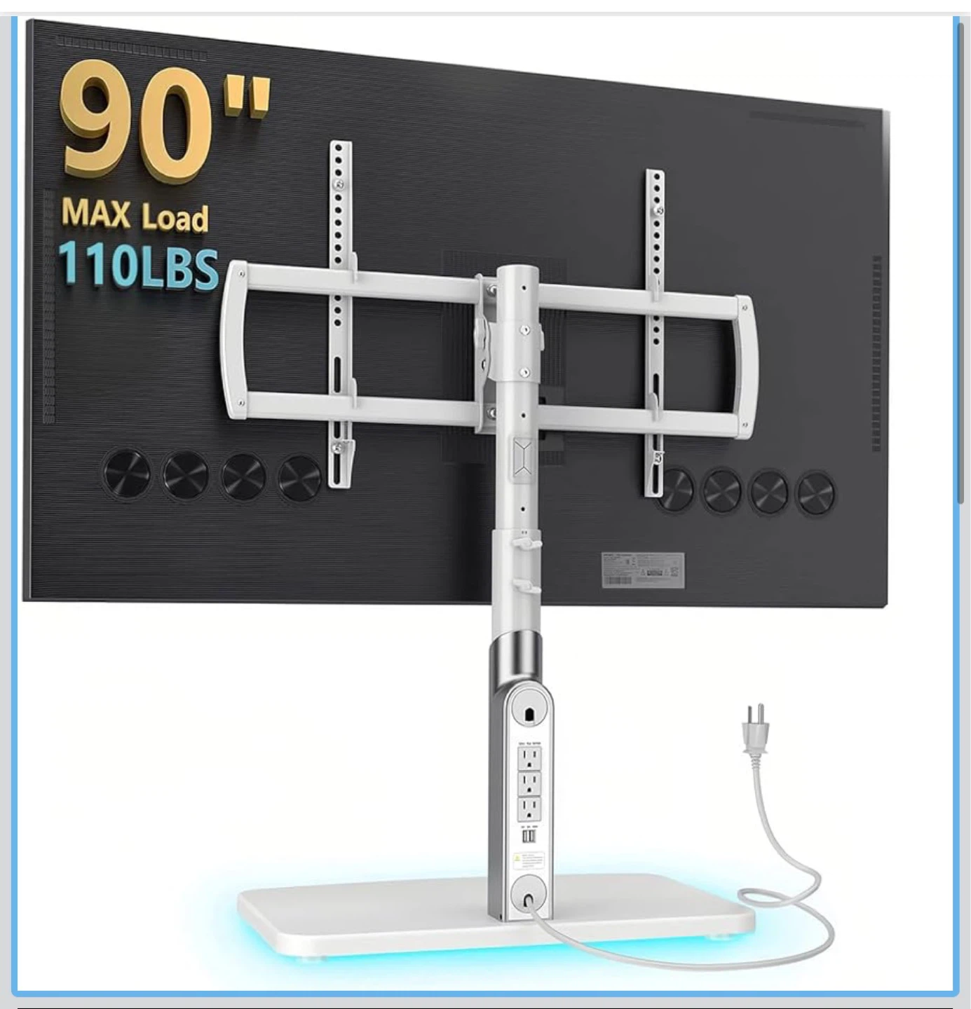 TV Stand with Integrated Power Strip and USB Ports - photo 2