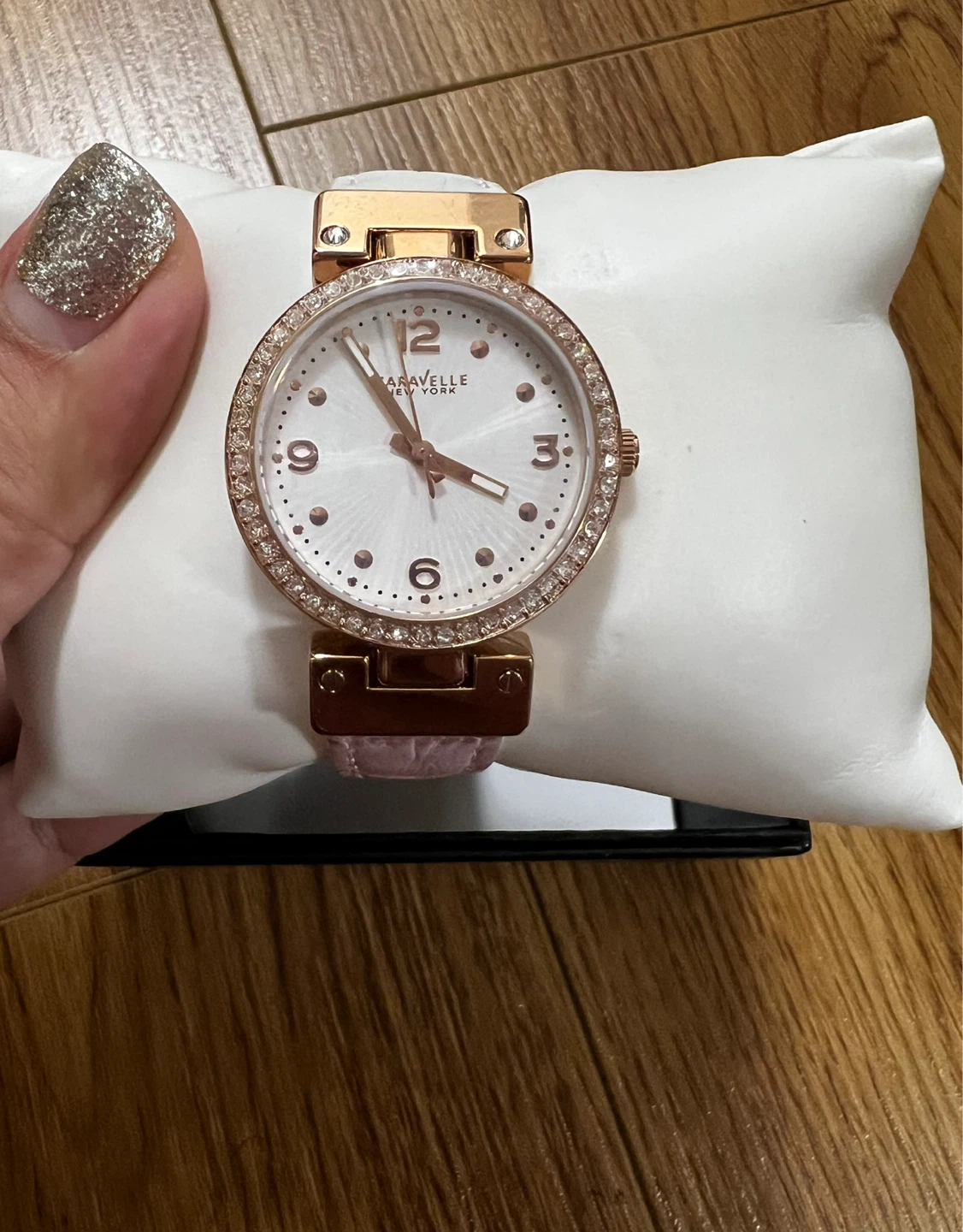 Caravelle New York Ladies Rose Gold Crystal Watch - photo 4