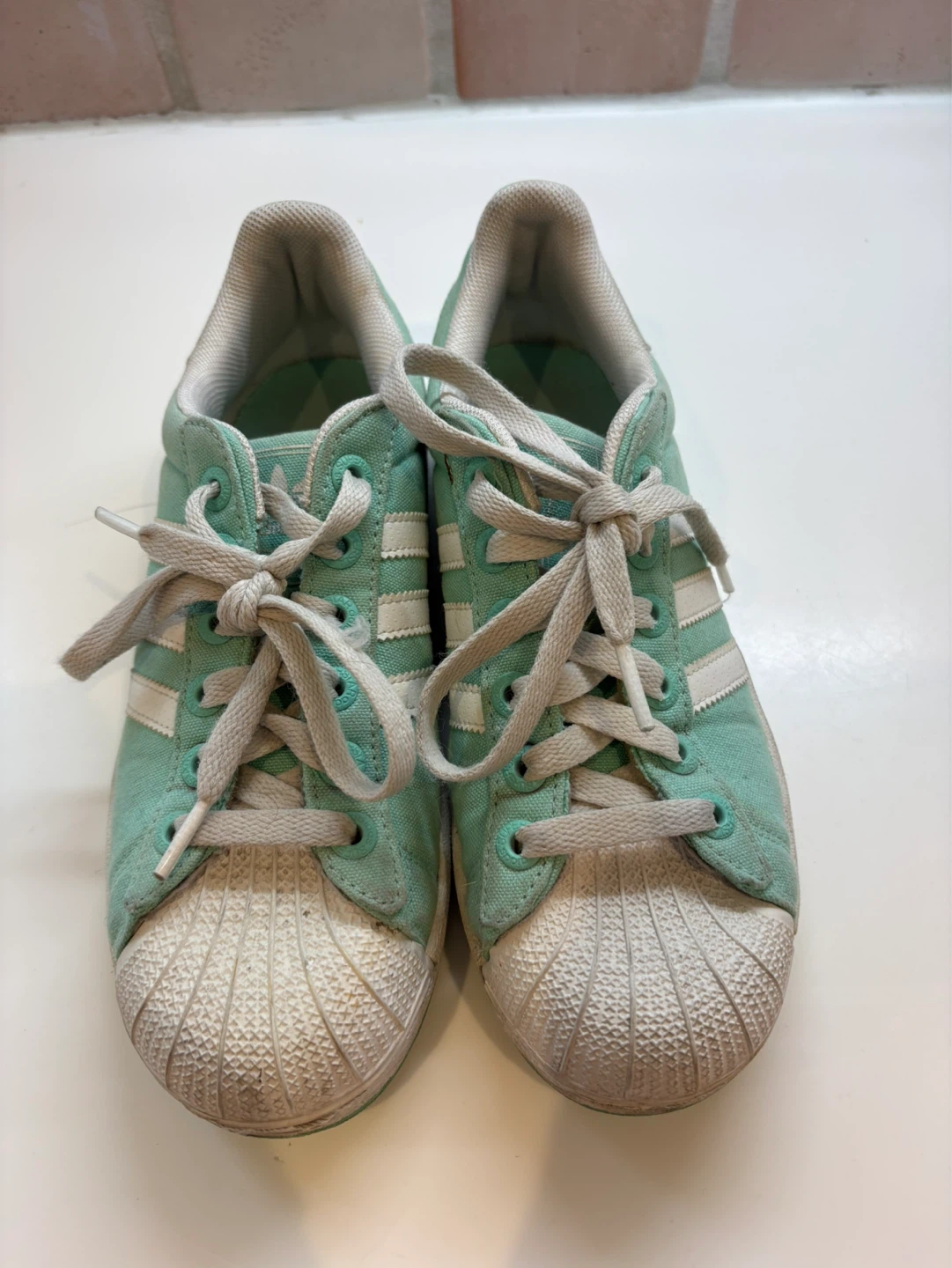 Adidas Superstar Shoes - Mint Green and White - photo 3