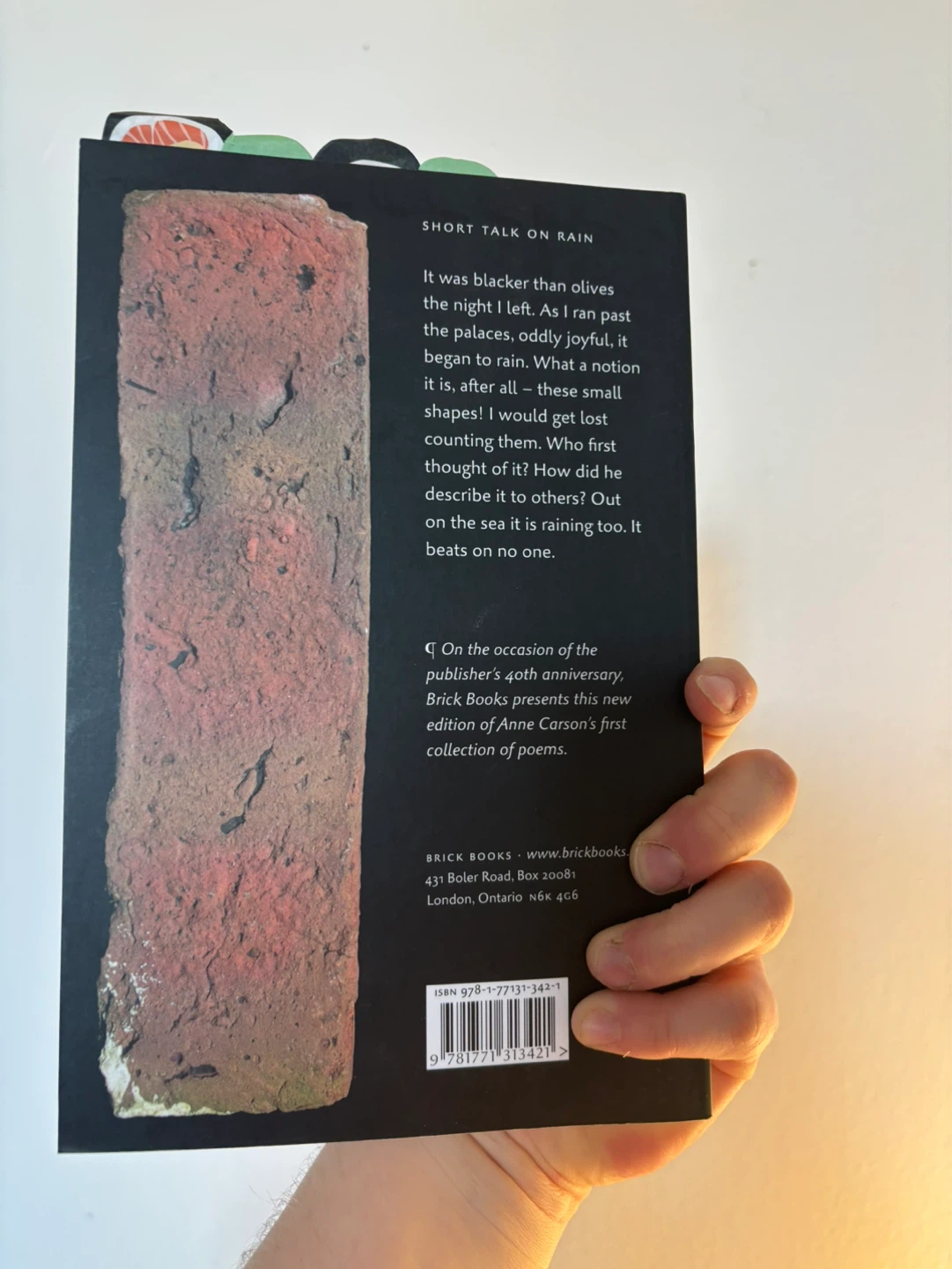 Short Talks by Anne Carson - Brick Books - photo 2