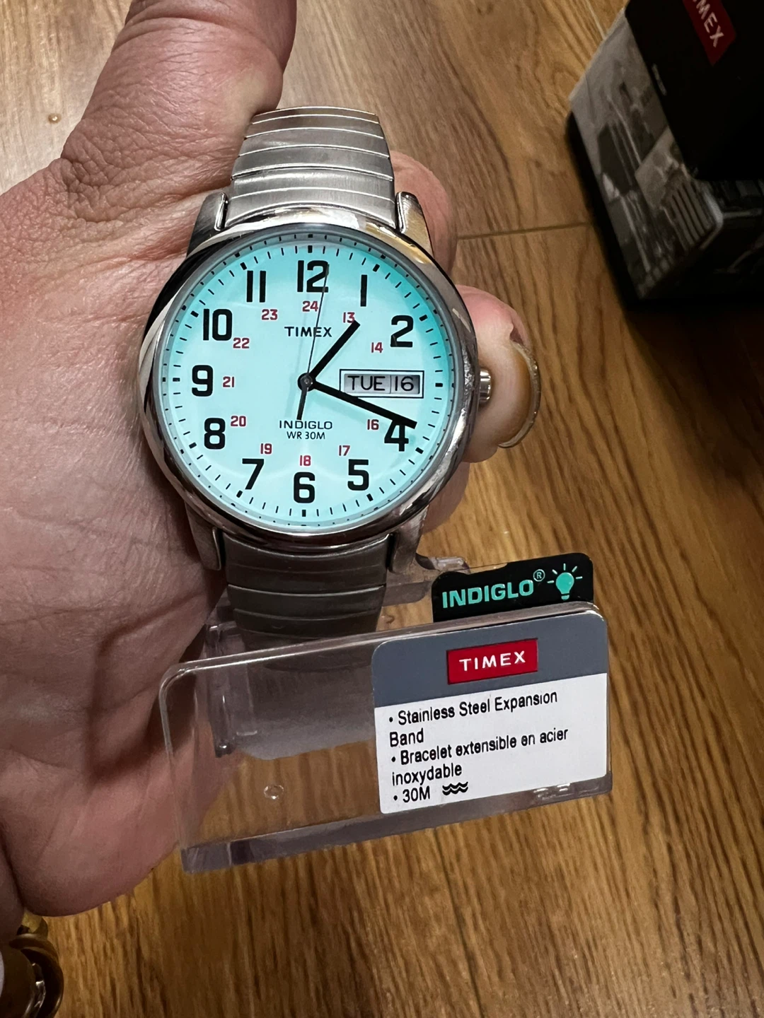 Timex Indiglo Stainless Steel Expansion Band Watch