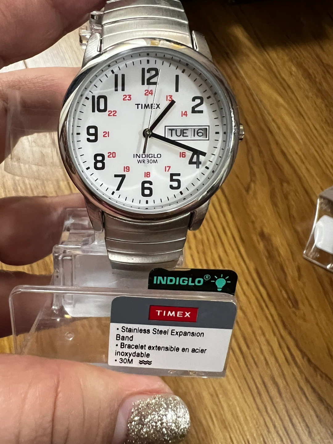 Timex Indiglo Stainless Steel Expansion Band Watch - photo 2