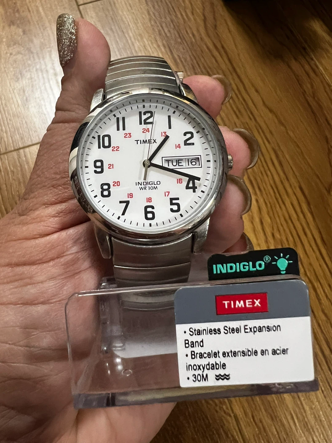 Timex Indiglo Stainless Steel Expansion Band Watch - photo 5