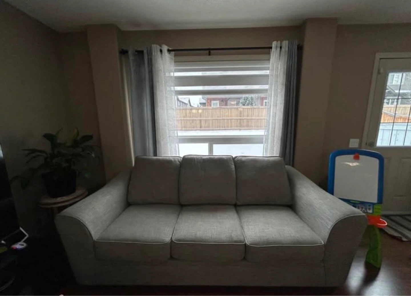 Grey Fabric 3-Seater Sofa