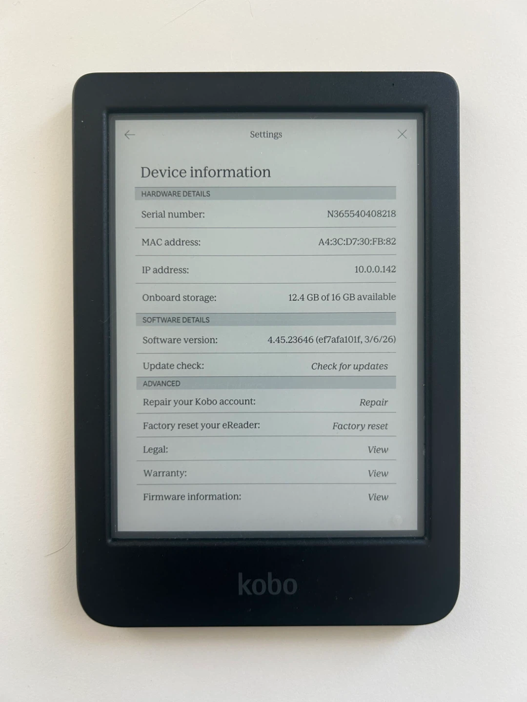 Kobo Clara BW