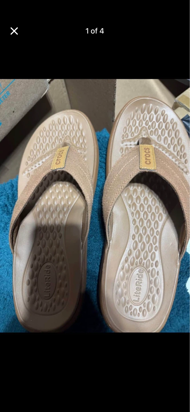 Crocs LiteRide Flip Flops Sandals Tan Men's