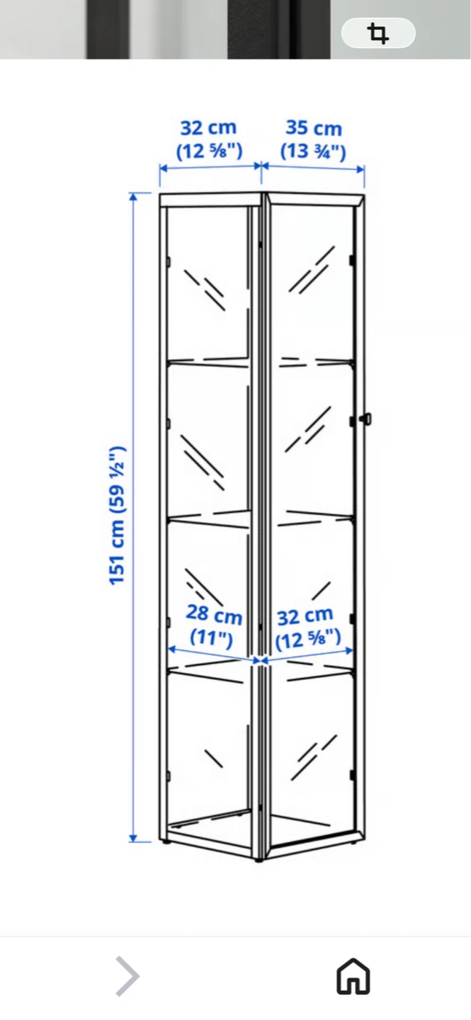 Glass Display Cabinet with Black Frame