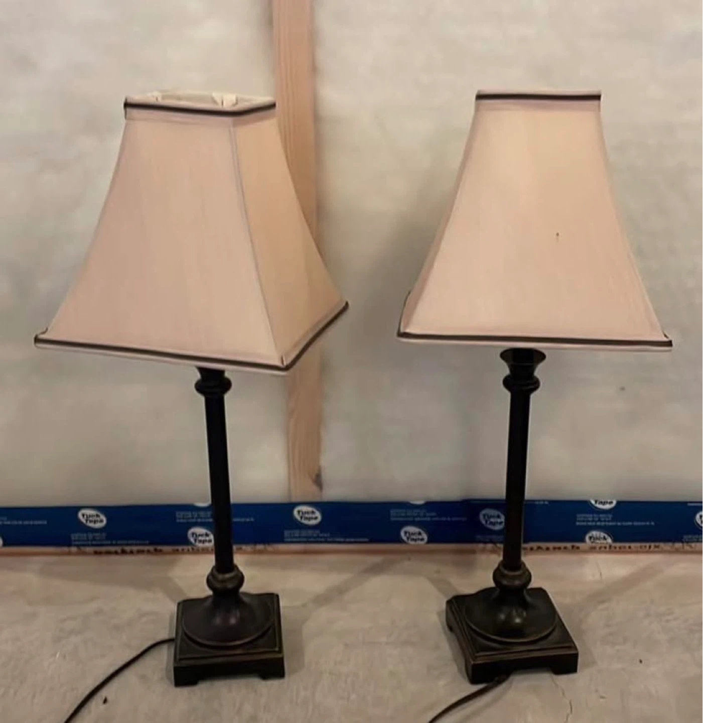 Pair of beige lamps