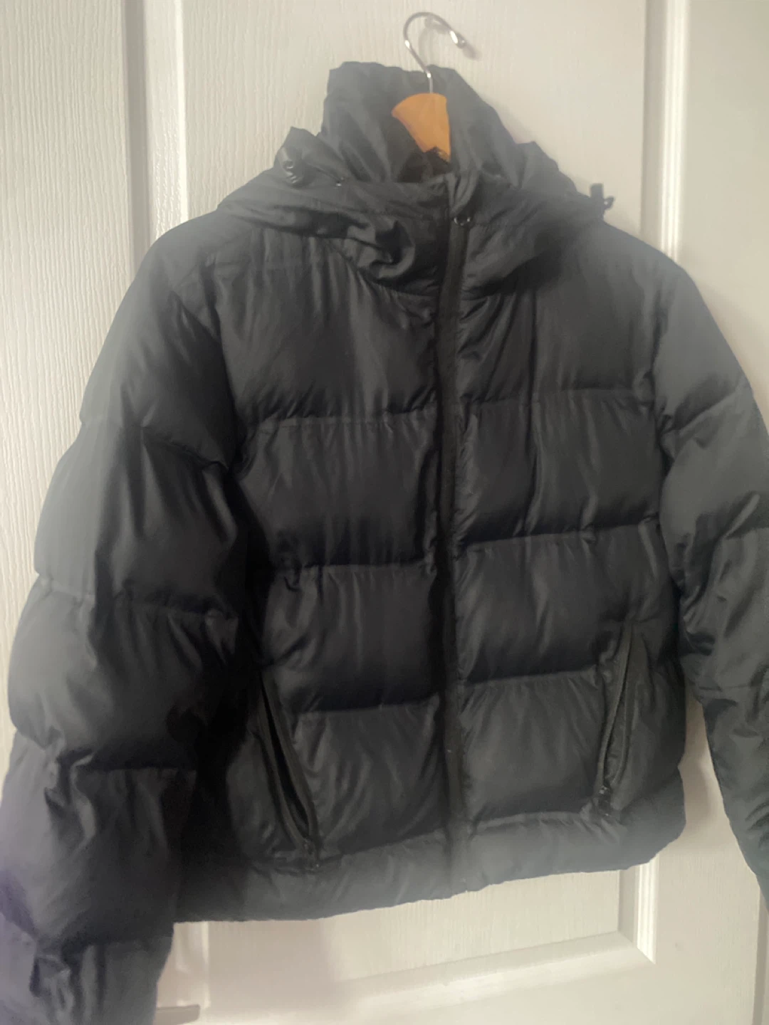 Black Puffer Jacket with Hood