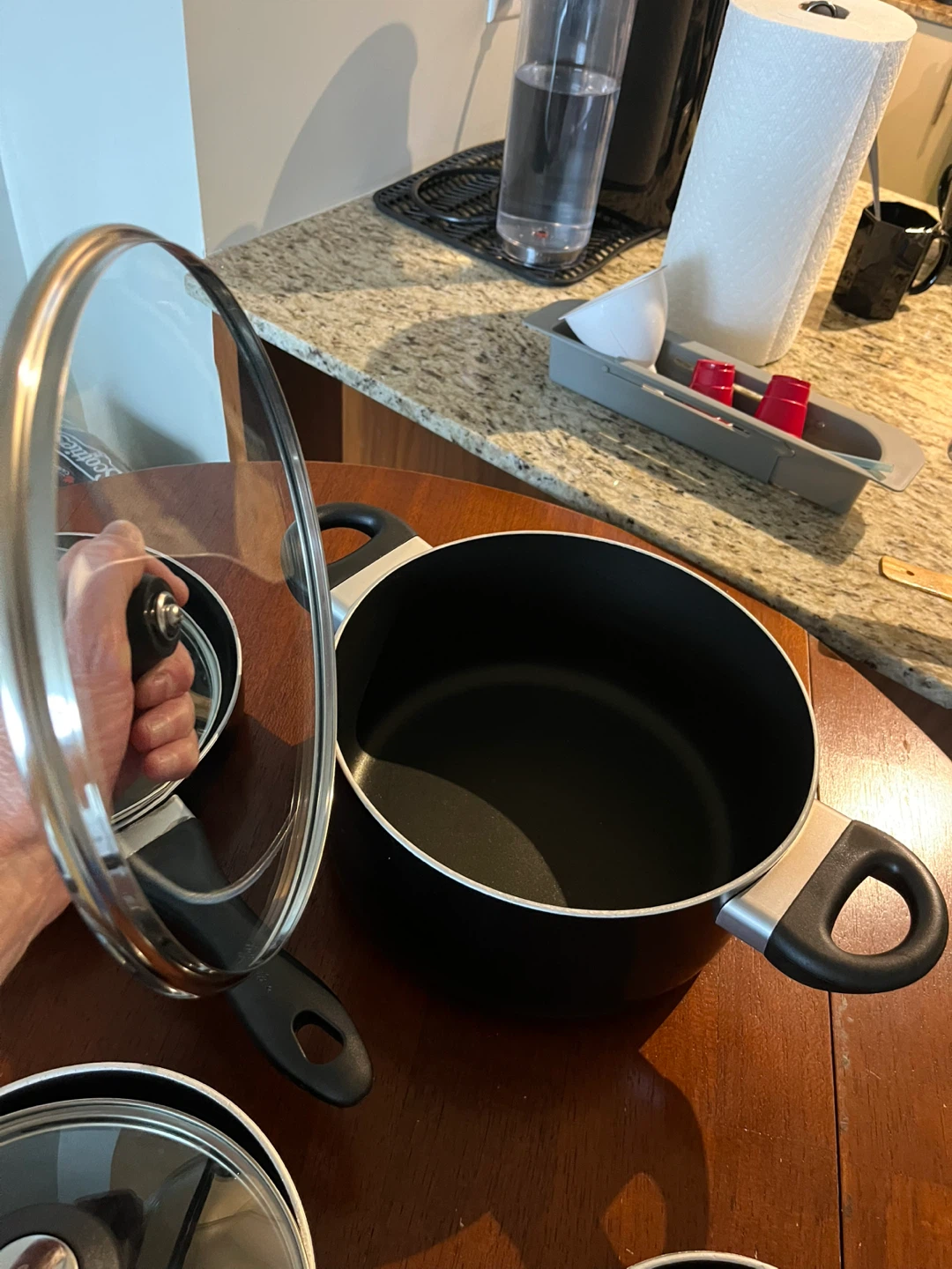 Lagastina Non Stick Black 5-Piece Cookware Set with Glass Lids - photo 3