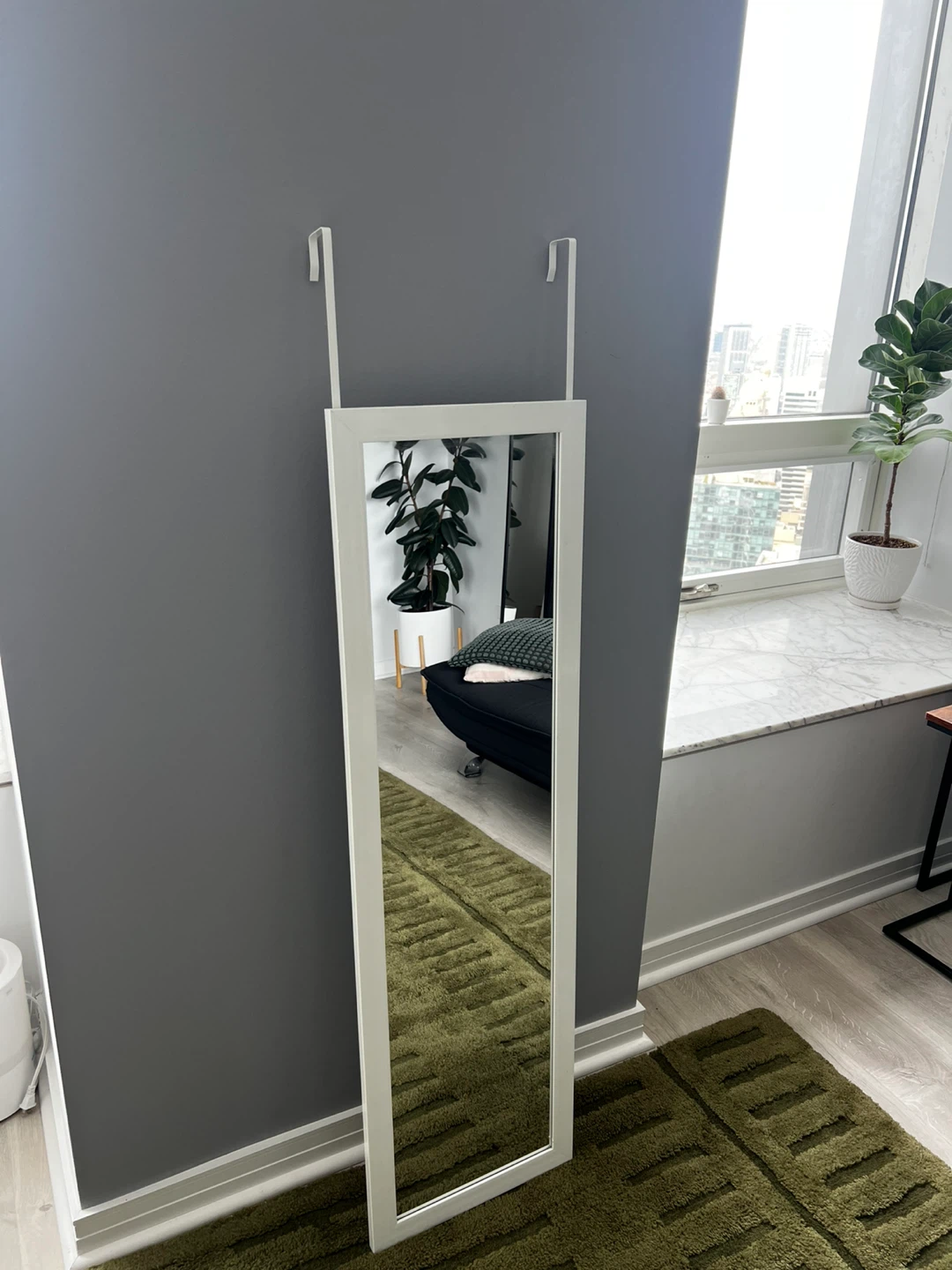 White Over-the-Door Mirror