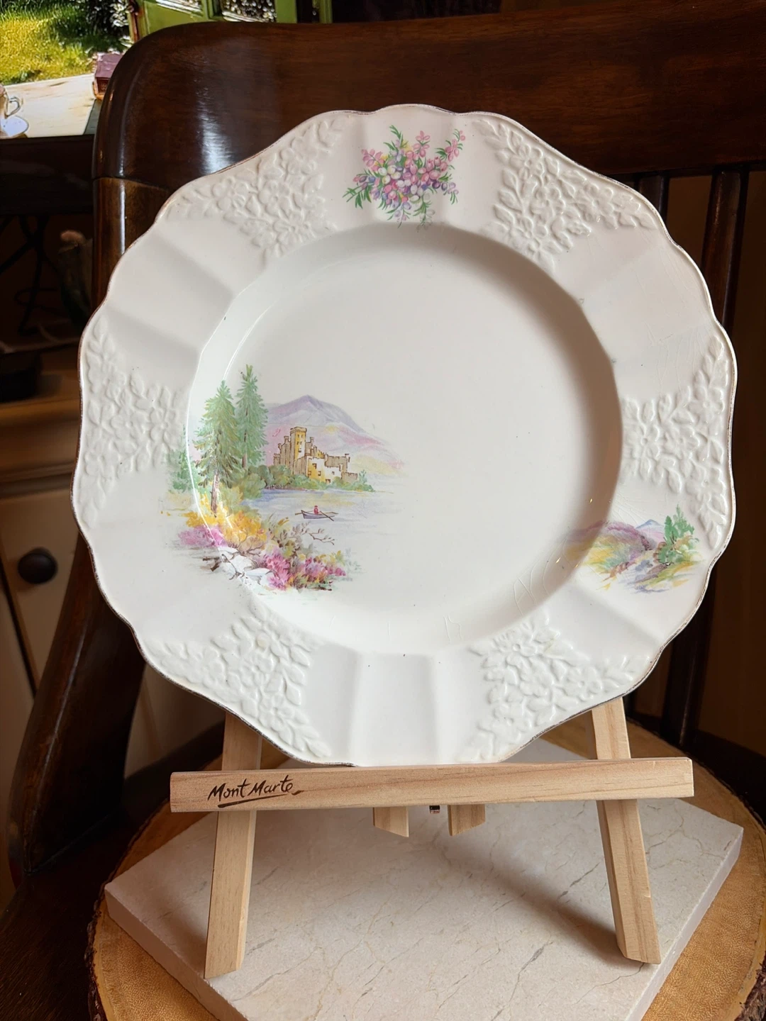 Vintage Decorative Plate with Castle Scene
