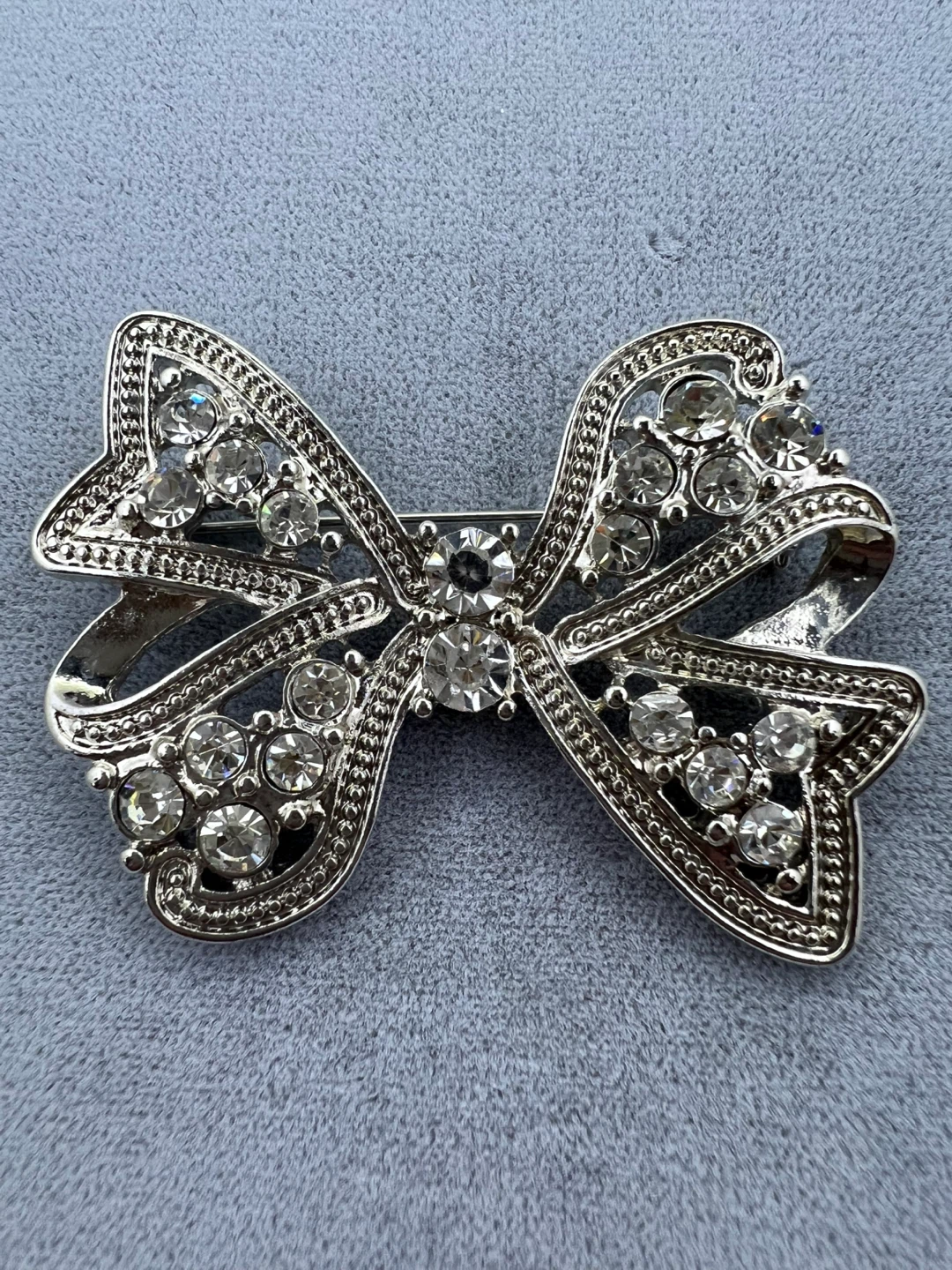 Rhinestone Bow Brooch