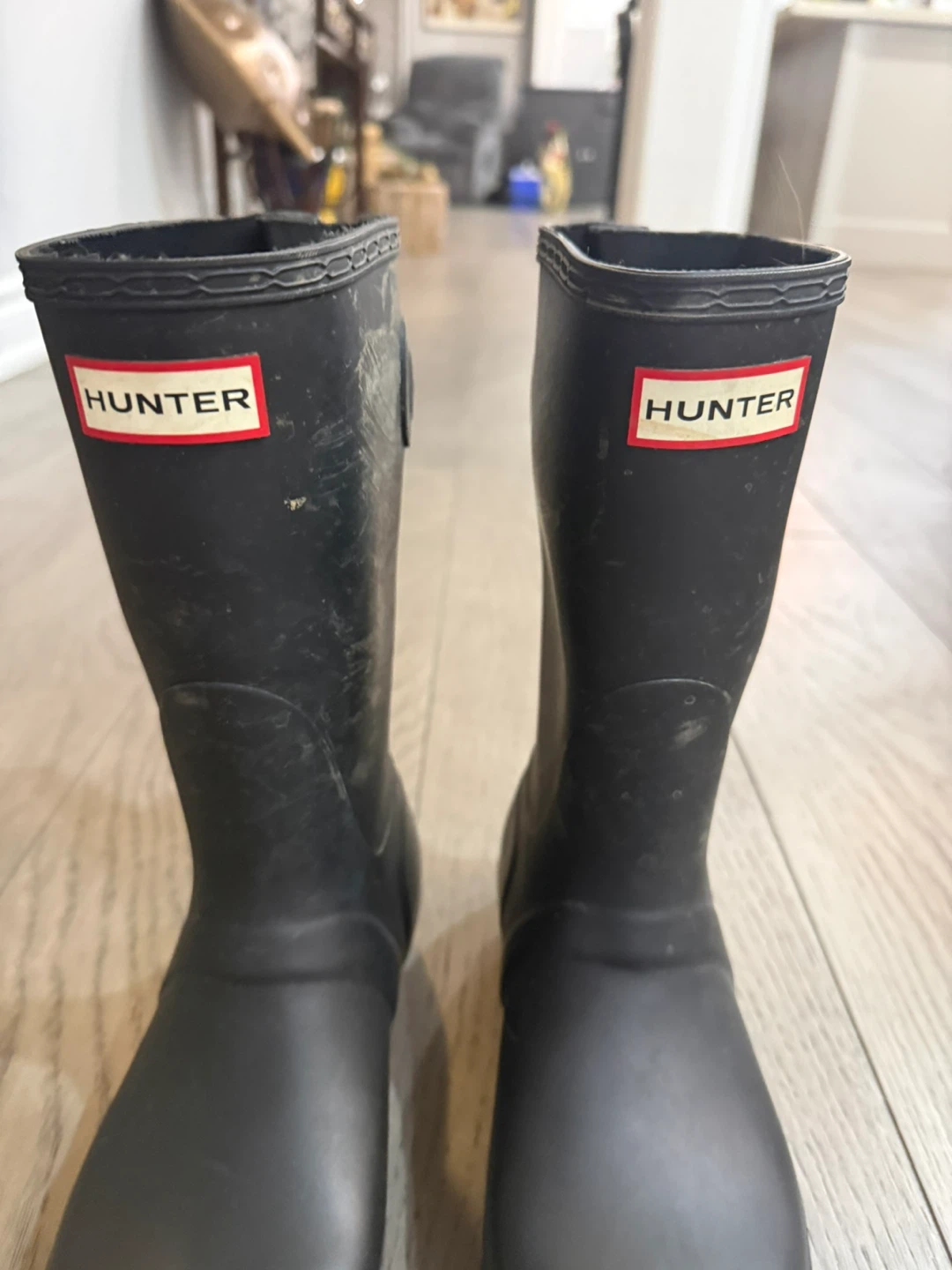 Hunter Black Rubber Boots with Socks