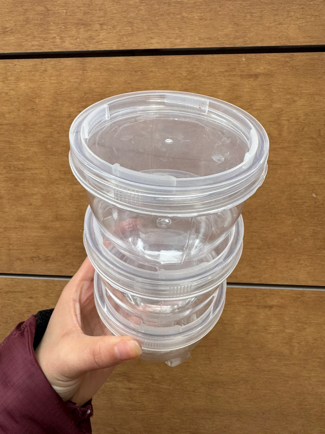 Set of 3 Clear Plastic Food Storage Containers with Lids - photo 2