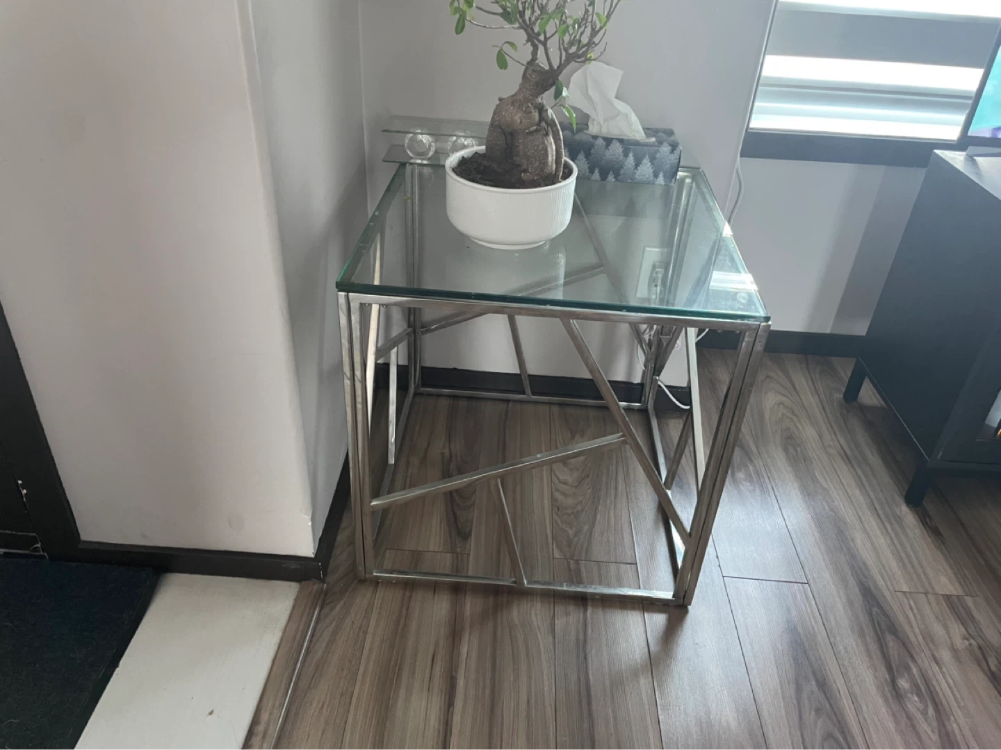 Glass and Chrome Coffee Table