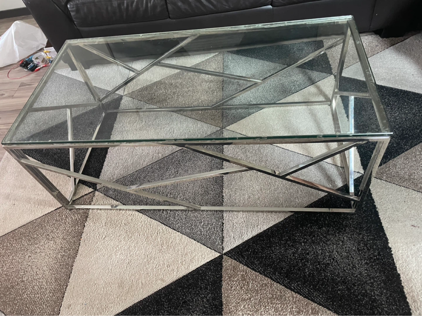 Glass and Chrome Coffee Table - photo 2